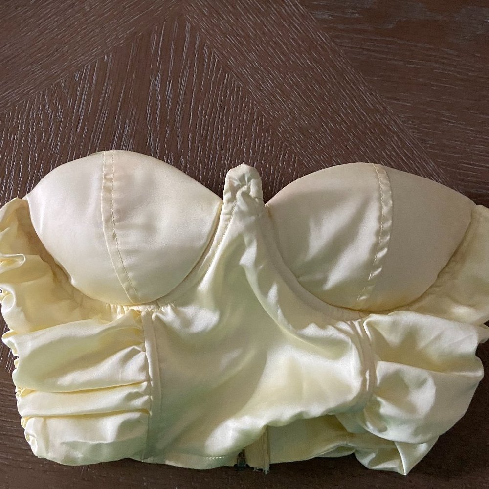 Yellow Silk Corset Top